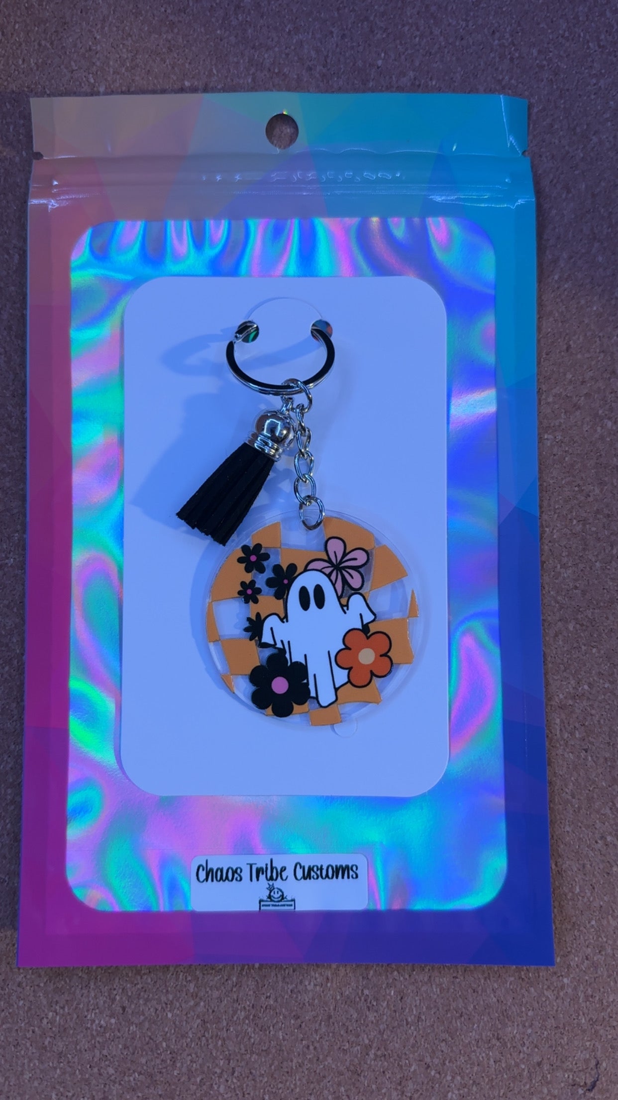 Floral Ghost Keychain