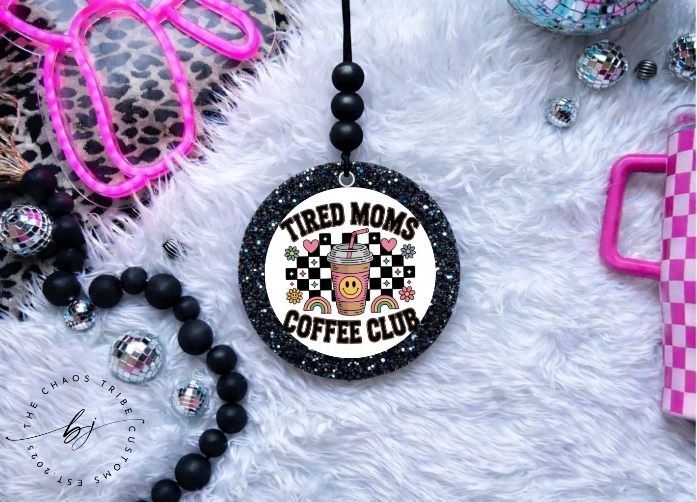 Tired Moms Coffee Club 🖤 4” Round