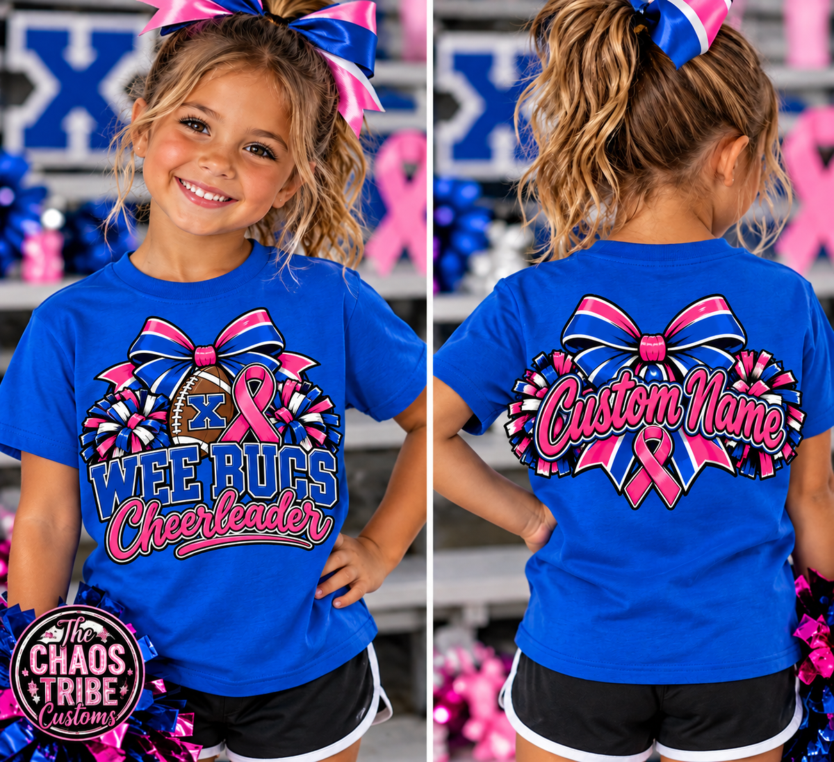 Wee Bucs Cheer Awareness Ribbon (Custom Name Added)