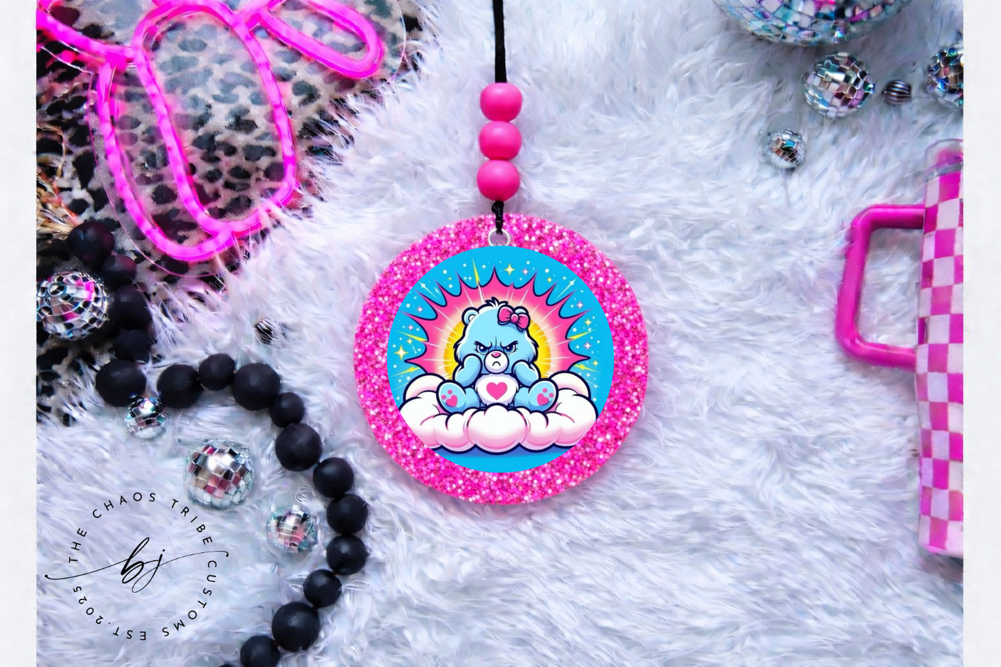 Don’t Care Bear 🖤 4” Round