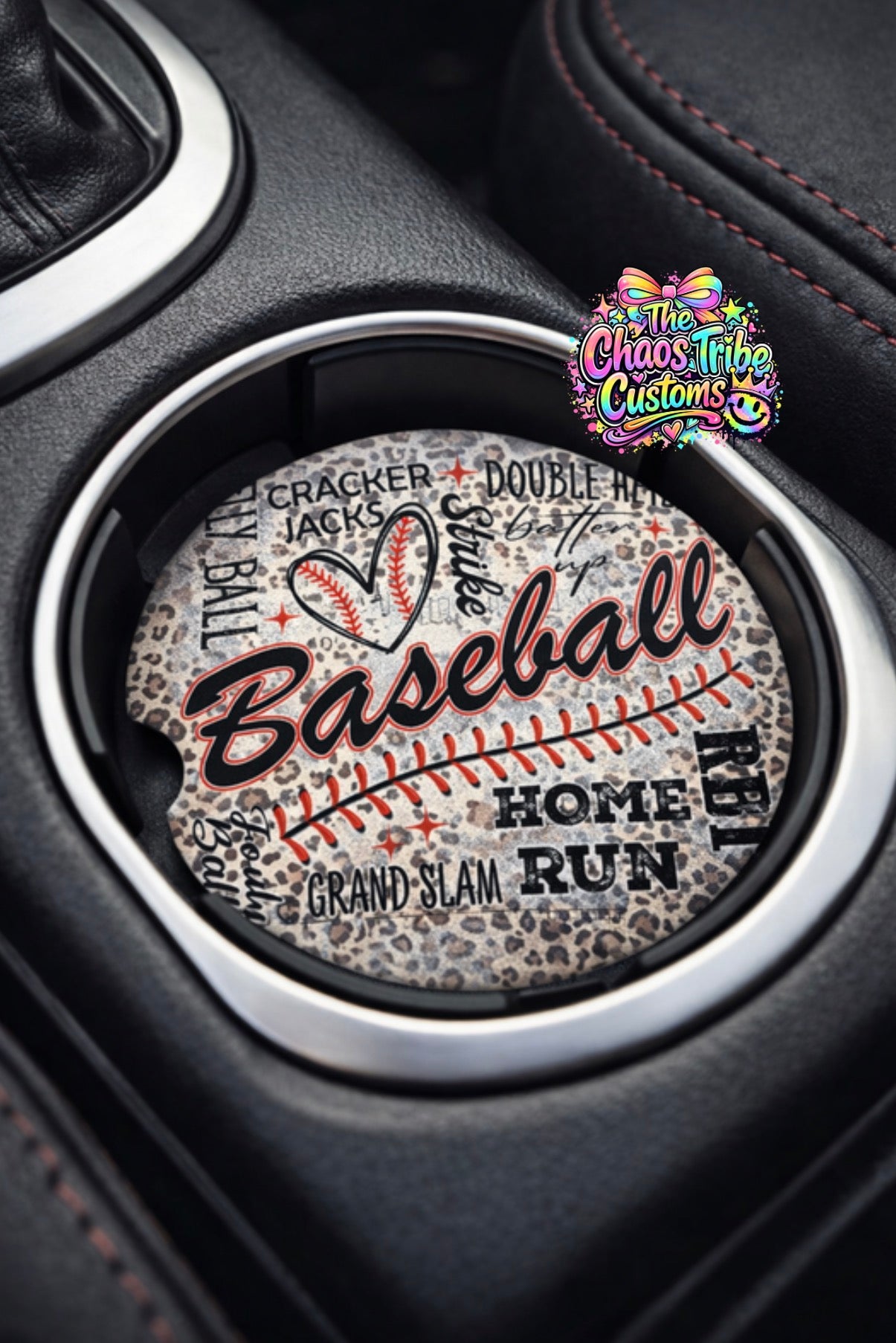 Baseball 2pc Car Coaster Set