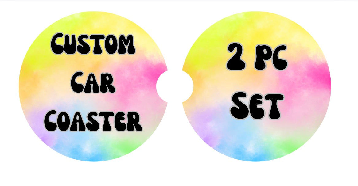 Customized 2pc Car Coaster Set