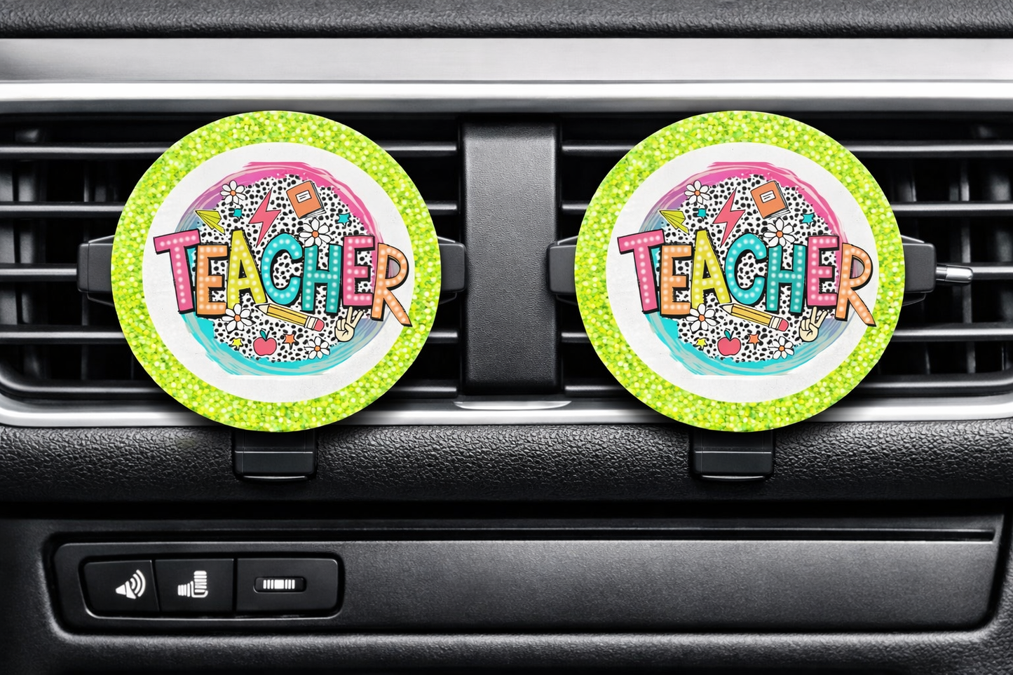 Teacher 🖤 2pc 2” Vent Clip Set