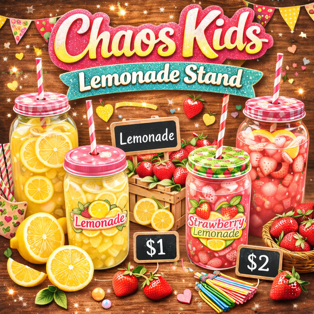 Chaos Kids Lemonade Stand 🍋🖤