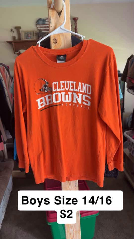 Boys Cleveland Browns Longsleeve Tee size 14/16