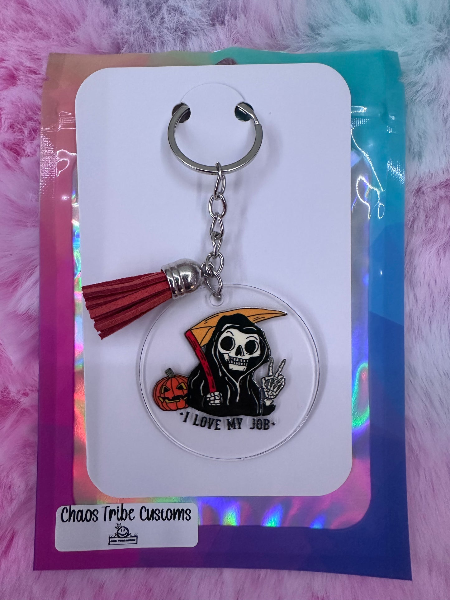 Grim Reaper "I love my job" Keychain