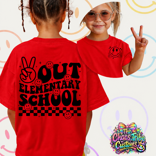 Peace Out School Graphic Tee
