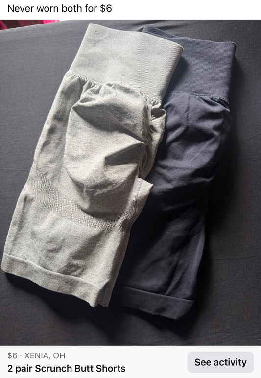 2pc Set Scrunch Bottom Shorts