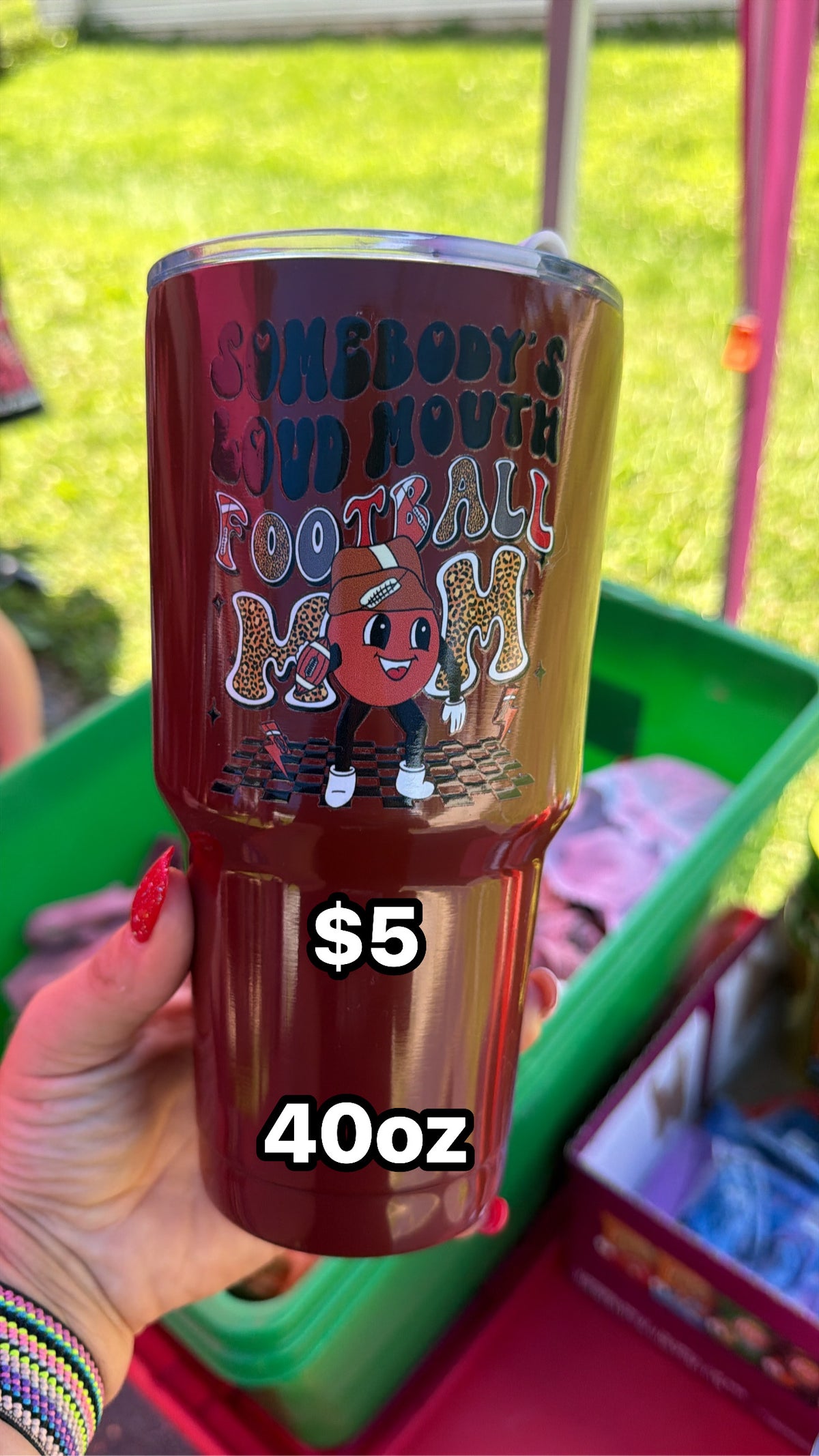 Loud Football Mom 40oz Tumbler