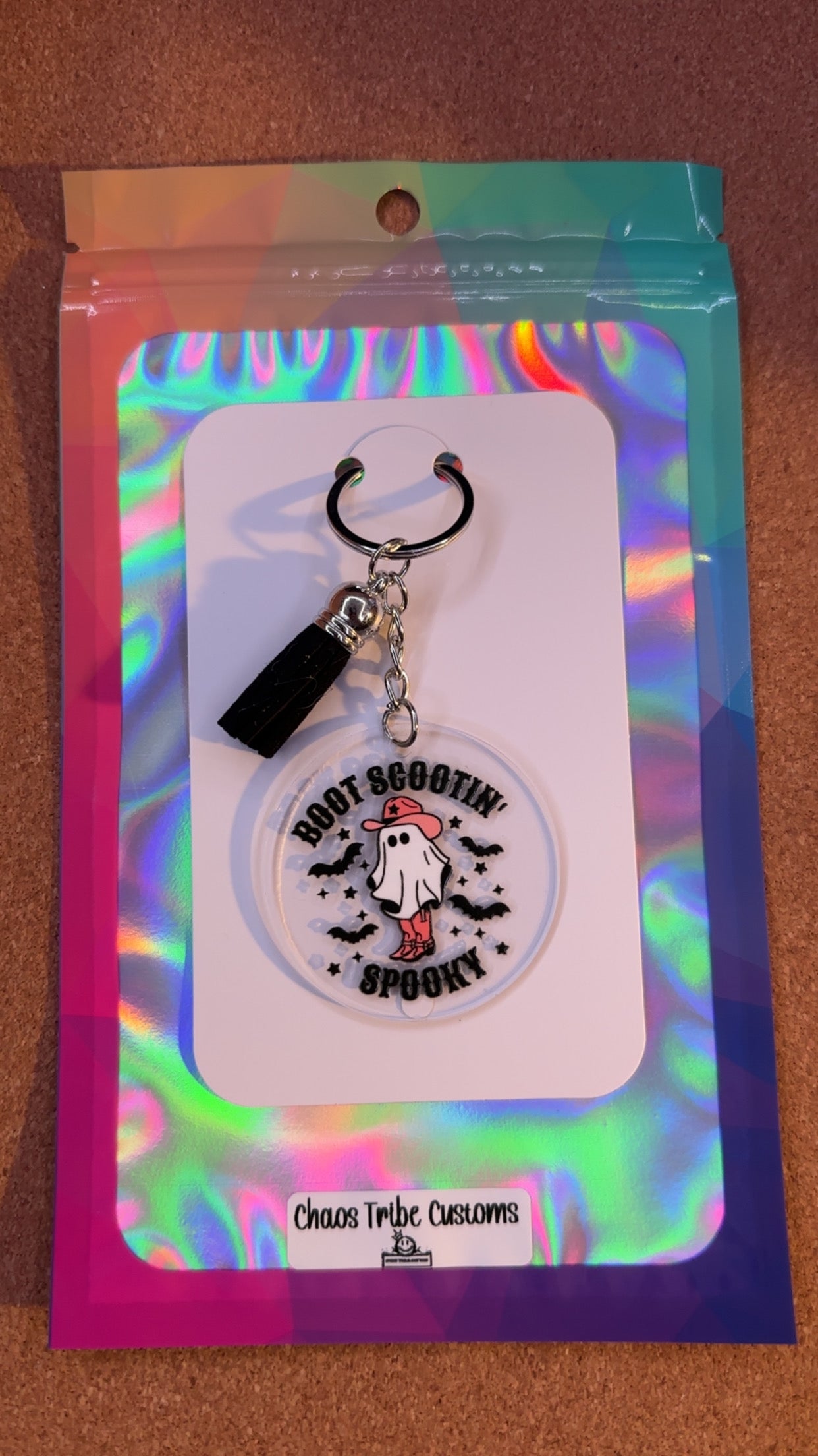Boot Scootin Spooky (Pink) Keychain