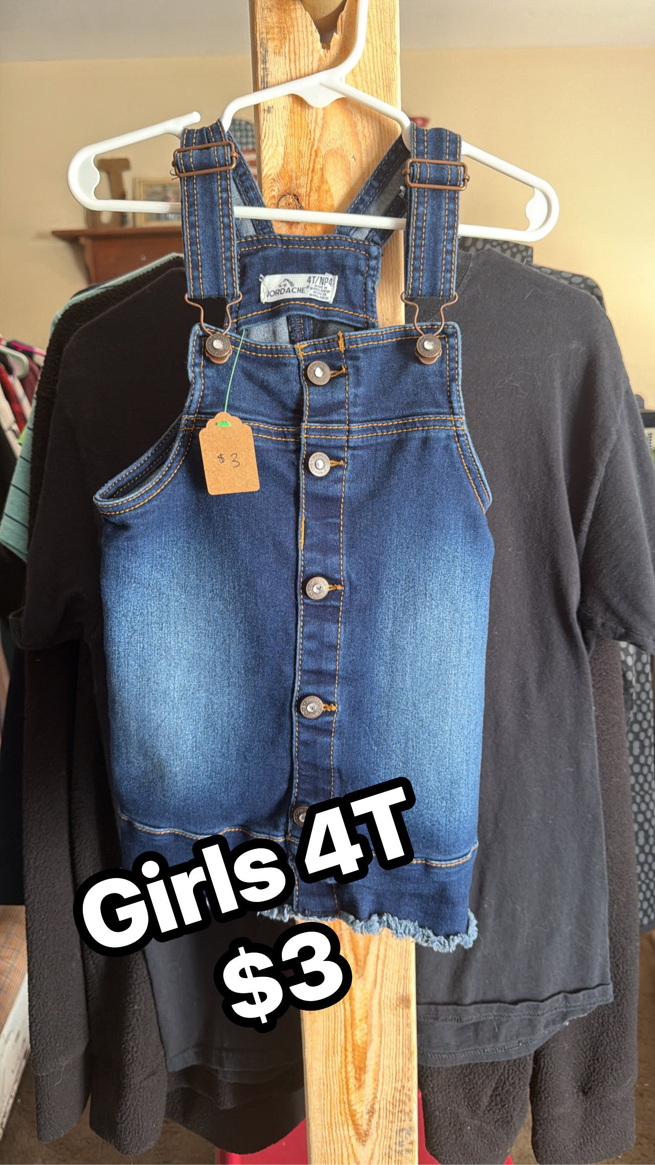 Girls 4T Denim Overall Dress