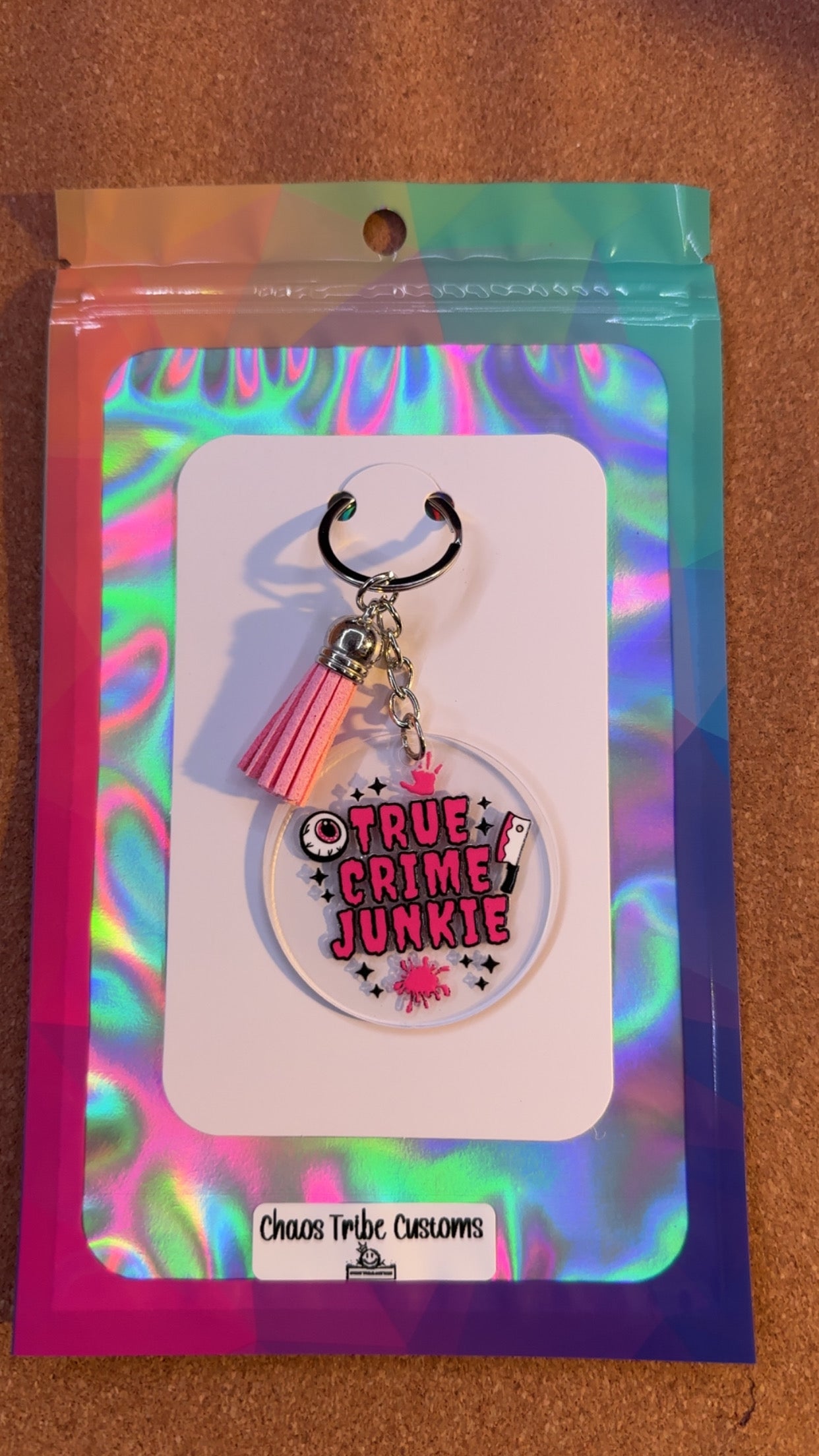 True Crime Junkie Keychain