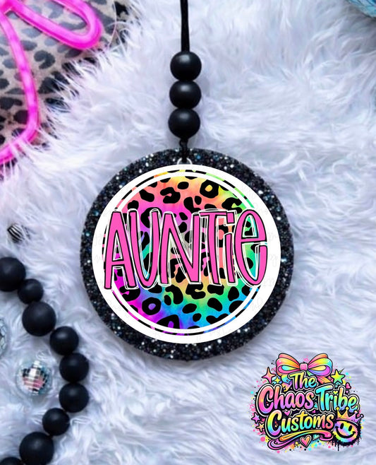 Neon Auntie  🖤4" Round