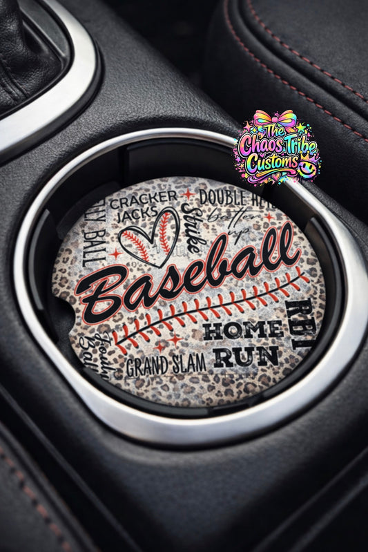 Baseball 2pc Car Coaster Set