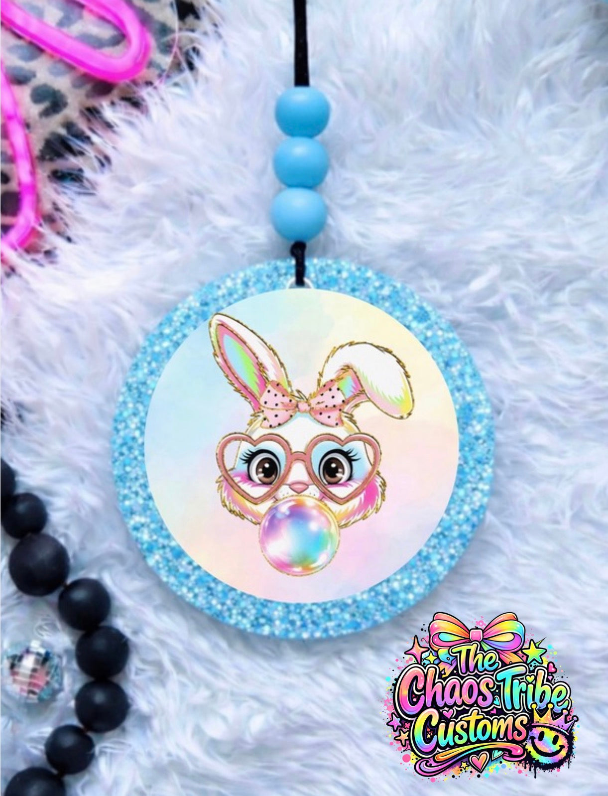 Bubble Gum Bunnie 🖤4" Round