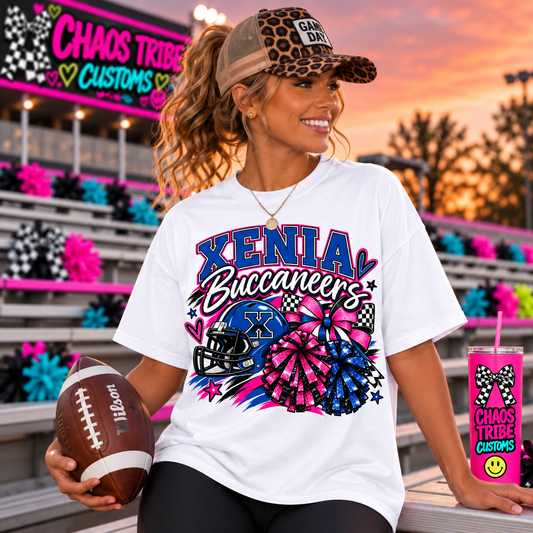 Pink + Blue Xenia Buccaneers T-Shirt