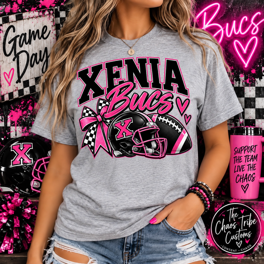 Pink + Black Xenia Bucs Tee