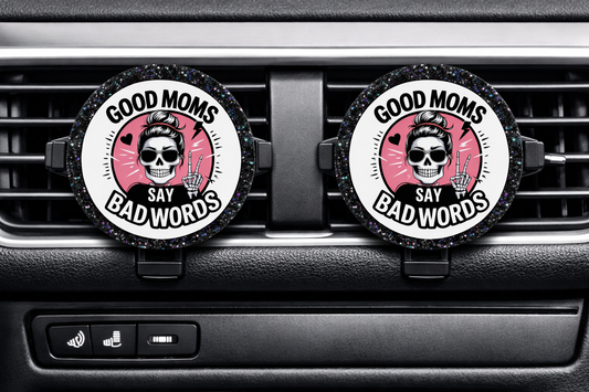 Good Moms Say Bad Words 🖤 2pc 2” Vent Clip Set