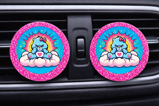 Don’t Care Bear 🖤 2pc 2” Vent Clip Set