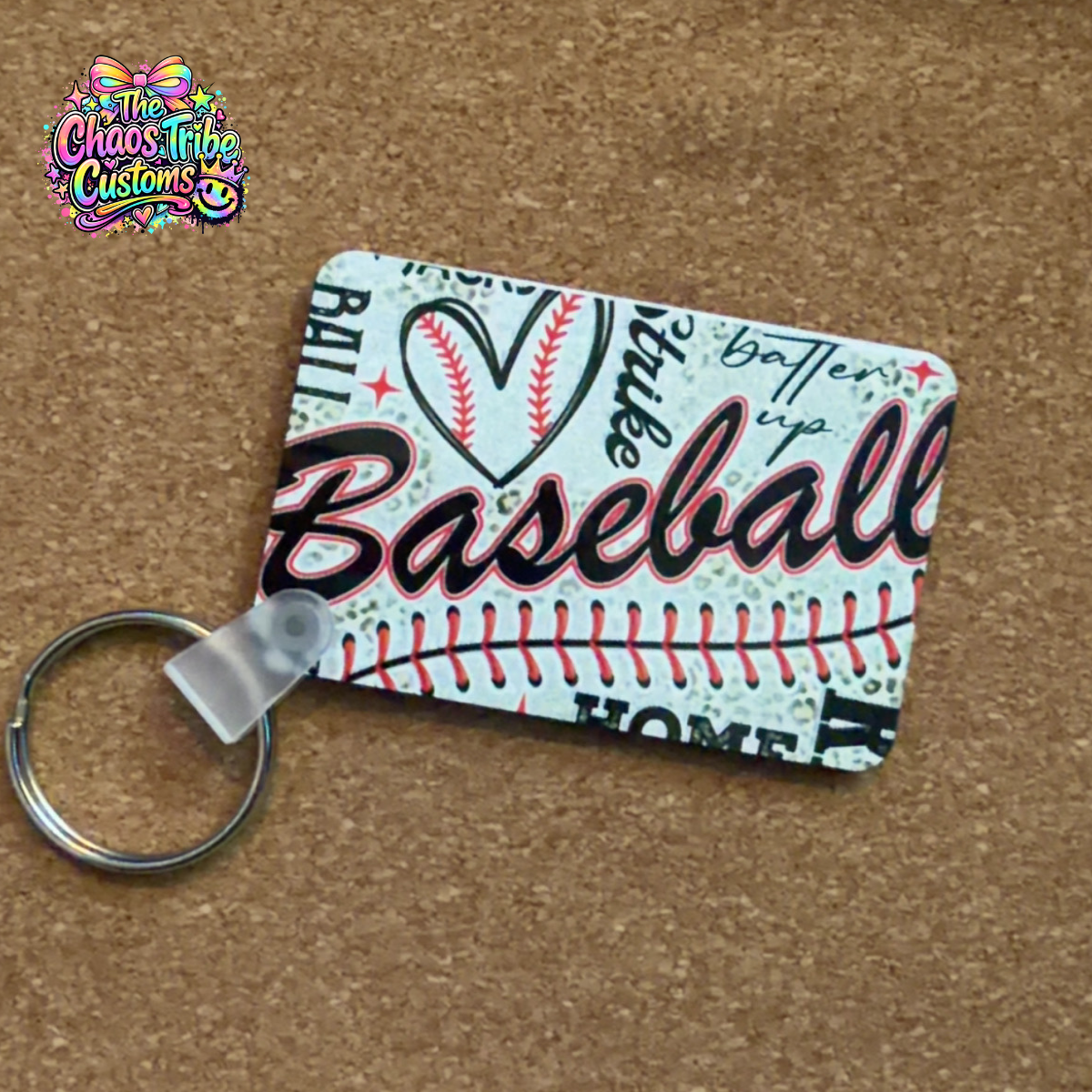 Baseball Leopard Keychain