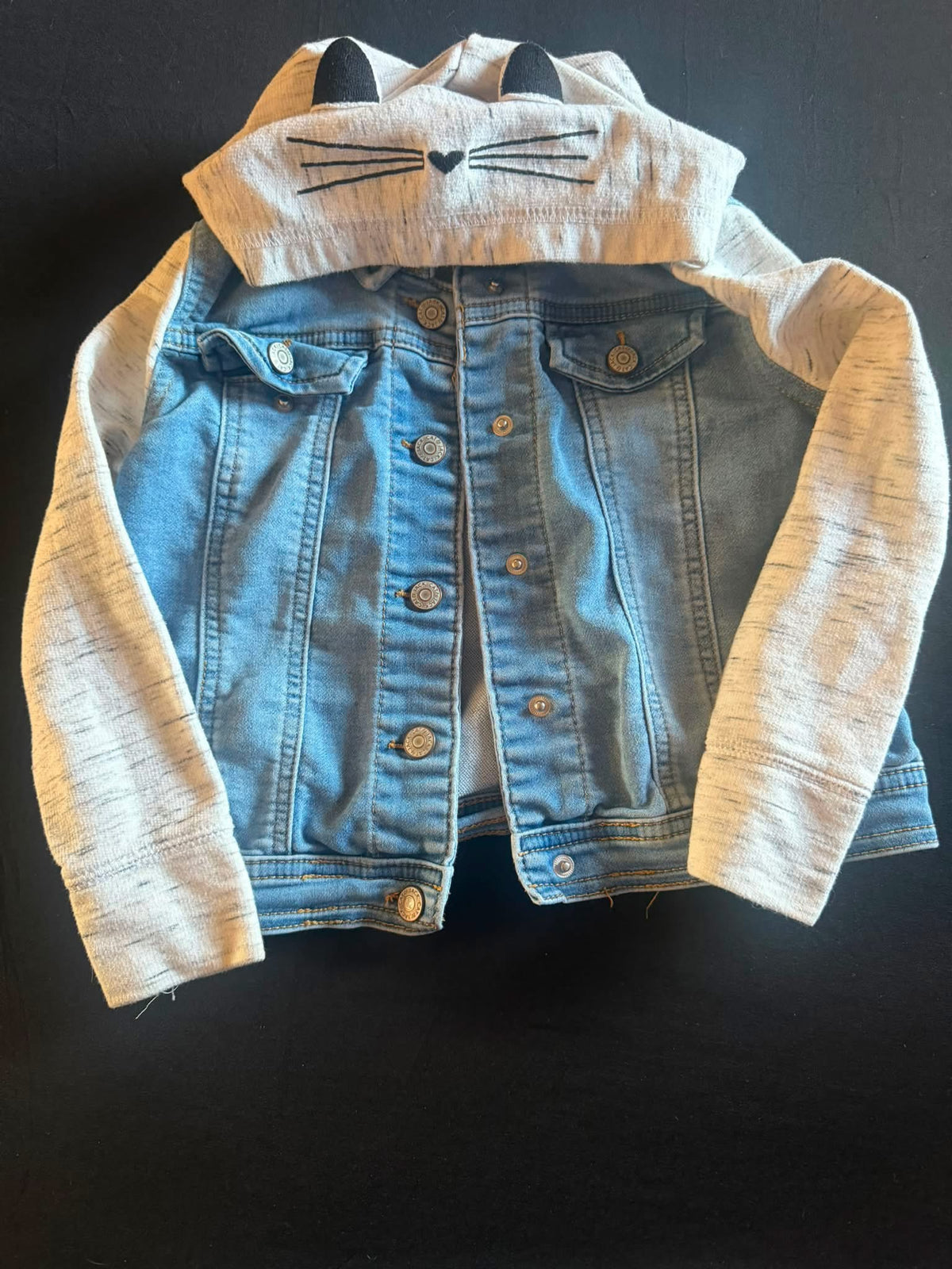Button Up Kitty Hooded Jacket