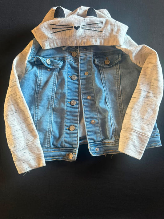 Button Up Kitty Hooded Jacket