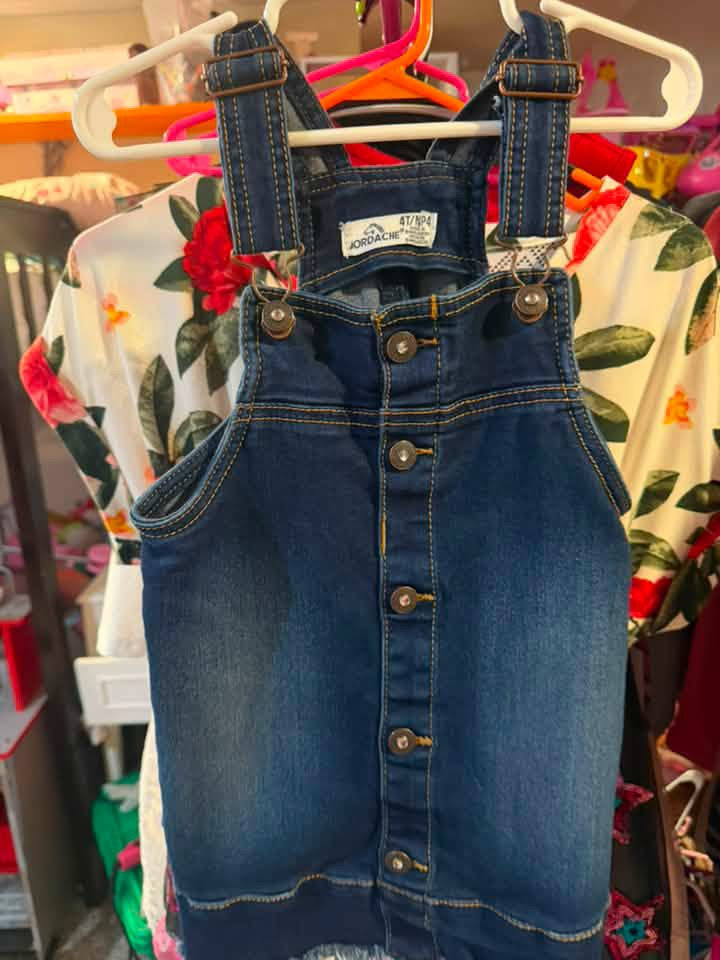 Girls Jean Overall Dress